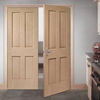 Bespoke Victorian Oak Fire Door Pair without Raised Mouldings - 1/2 Hour Fire Rated - Prefinished