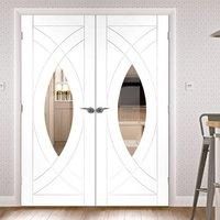 Bespoke Treviso White Primed Oak Glazed Door Pair