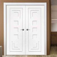 bespoke altino white primed flush panel door pair