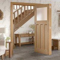 Bespoke Thrufold DX 1930\'s Oak Glazed Folding 2+0 Door - Prefinished