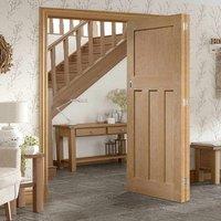 Bespoke Thrufold DX 1930\'S Oak Panel Folding 2+0 Door - Prefinished