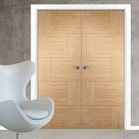 bespoke ravenna oak flush panel door pair