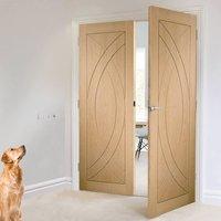 Bespoke Treviso Oak Flush Panel Door Pair