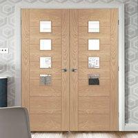 Bespoke Palermo Oak 4L Glazed Door Pair