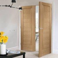 Bespoke Emilia Oak Flush Door Pair with Stepped Design