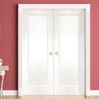 bespoke cesena white 1 panel door pair prefinished