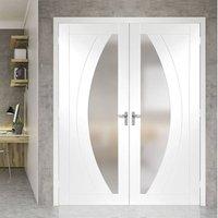 bespoke salerno white primed oak glazed door pair