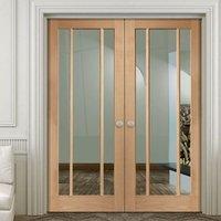 Bespoke Worcester Oak 3L Glazed Door Pair - Prefinished