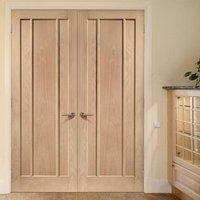 bespoke worcester oak 3 panel door pair prefinished