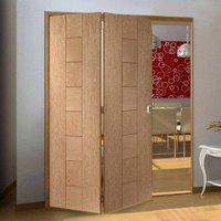 Bespoke Thrufold Messina Oak Flush Folding 2+0 Door - Prefinished