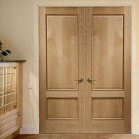 Bespoke Andria Oak 2 Panel Door Pair with Raised Mouldings