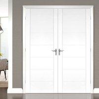 Bespoke Palermo White Primed Flush Door Pair