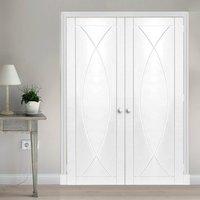 bespoke pesaro white primed flush door pair