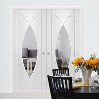 bespoke pesaro white primed glazed door pair