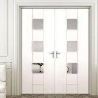 Bespoke Messina White Primed Glazed Door Pair