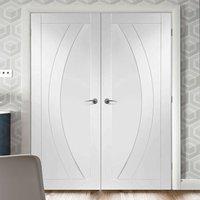 Bespoke Salerno White Primed Oak Flush Door Pair