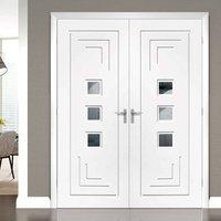 bespoke altino white primed glazed door pair