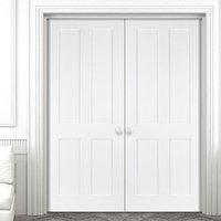 Bespoke Victorian Shaker 4 Panel White Primed Door Pair