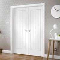 Bespoke Suffolk Flush White Primed Door Pair