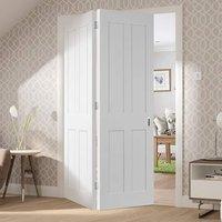 Bespoke Thrufold Victorian Shaker 4P White Primed Folding 2+0 Door