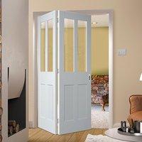 Bespoke Thrufold Malton Shaker White Primed Glazed Folding 2+0 Door