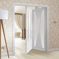 Bespoke Thrufold Verona White Primed Glazed Folding 2+0 Door