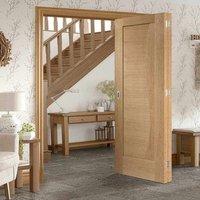 Bespoke Thrufold Emilia Oak Flush Folding 2+0 Door with Stepped Design