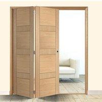 Bespoke Thrufold Latina Oak Flush Folding 2+0 Door