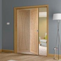 Bespoke Thrufold Verona Oak Flush Folding 2+0 Door