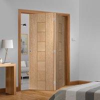 Bespoke Thrufold Messina Oak Solid Folding 2+0 Door