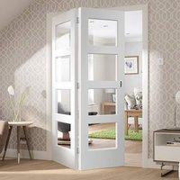 Bespoke Thrufold Severo White 4L Glazed Folding 2+0 Door - Prefinished