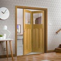 Bespoke Thrufold DX Oak 1930\'s Style Glazed Folding 2+0 Door