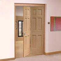 Bespoke Thrufold Colonial Oak 6P Folding 2+0 Door No Raised Mouldings