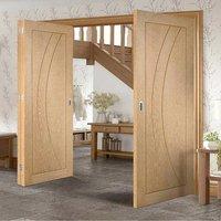 Bespoke Thrufold Salerno Oak Flush Folding 2+1 Door - Prefinished