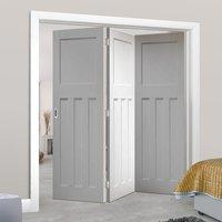 Bespoke Thrufold DX 1930\'s White Primed Panel Folding 3+0 Door