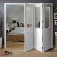 Bespoke Thrufold Suffolk White Primed Glazed Folding 3+0 Door