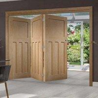 Bespoke Thrufold DX 1930\'S Oak Panel Folding 3+0 Door - Prefinished