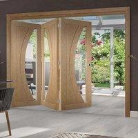 bespoke thrufold salerno oak glazed folding 30 door prefinished