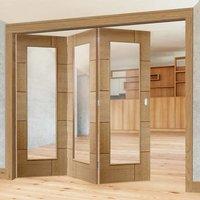 Bespoke Thrufold Ravenna Oak Glazed Folding 3+0 Door - Prefinished