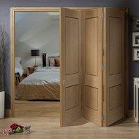 Bespoke Thrufold Piacenza Oak 2P Flush Folding 3+0 Door with Groove Design