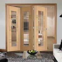 Bespoke Thrufold Latina Oak Glazed Folding 3+0 Door