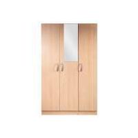 Bella 3 Door Mirrored Wardrobe Beech