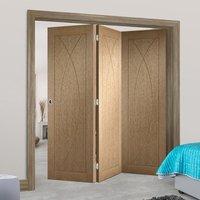 Bespoke Thrufold Pesaro Oak Flush Panel Folding 3+0 Door