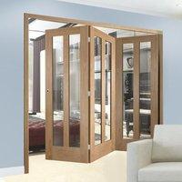 Bespoke Thrufold Novara Oak Glazed Folding 3+0 Door