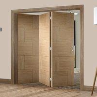 bespoke thrufold ravenna oak flush panel folding 30 door