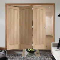 Bespoke Thrufold Suffolk Oak Folding 3+0 Door with Vertical Lining