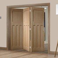 Bespoke Thrufold DX Oak Panel Folding 3+0 Door 1930\'s Style