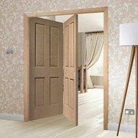 Bespoke Thrufold Victorian Oak 4P Folding 2+0 Door No Raised Mouldings