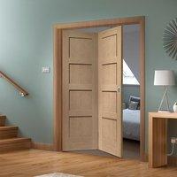 Bespoke Thrufold Shaker Oak 4P Folding 2+0 Door