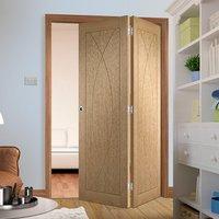 bespoke thrufold pesaro oak flush panel folding 20 door